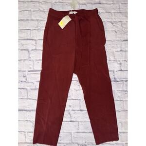 NEW Boden Hampstead Tie Waist Trouser Pants Dark Red Size US 8 UK 4